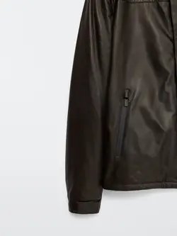 کاپشن چرم مردانه شکلاتی ماسیمودوتی