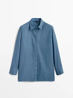 شومیز زنانه آبی تیره ماسیمودوتی