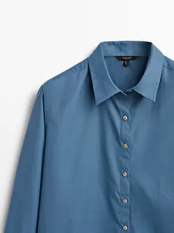 شومیز زنانه آبی تیره ماسیمودوتی