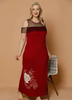 پیراهن بلند گل دار سایز بزرگ زنانه