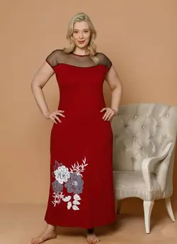 پیراهن بلند گل دار سایز بزرگ زنانه