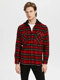 پیراهن چهارخانه جیب دار مردانه