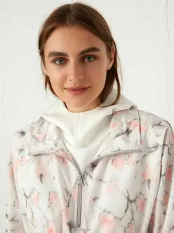 بارانی کوتاه طرح دار زنانه ال سی وایکیکی