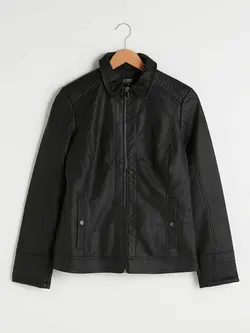 کاپشن کوتاه چرم زنانه ال سی وایکیکی