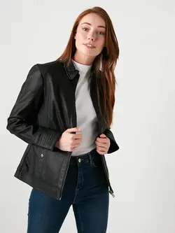 کاپشن کوتاه چرم زنانه ال سی وایکیکی