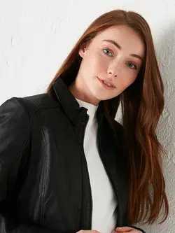 کاپشن کوتاه چرم زنانه ال سی وایکیکی