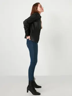 کاپشن کوتاه چرم زنانه ال سی وایکیکی