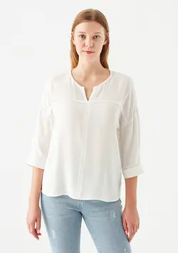 بلوز آستین سه ربع زنانه ماوی