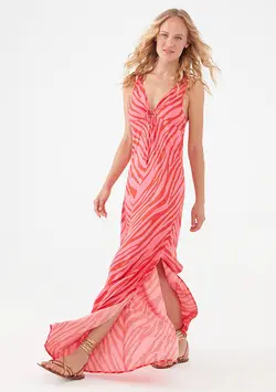 پیراهن بلند یقه هفت زنانه ماوی