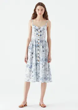 پیراهن میدی ویسکوز زنانه ماوی