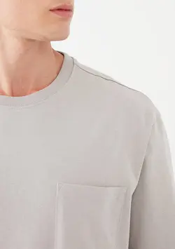 تی شرت نخی ساده مردانه ماوی