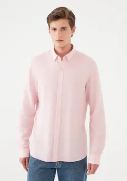 پیراهن آستین بلند مردانه ماوی