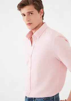 پیراهن آستین بلند مردانه ماوی