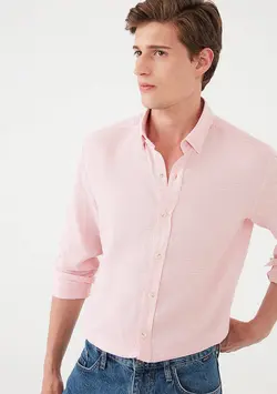 پیراهن آستین بلند مردانه ماوی