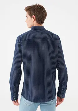 پیراهن راه راه مردانه ماوی