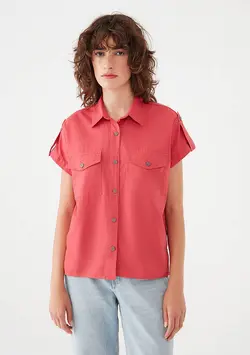 شومیز جیب دار زنانه ماوی