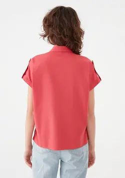 شومیز جیب دار زنانه ماوی