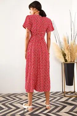 پیراهن میدی چاک دار ویسکوز زنانه اولالوک