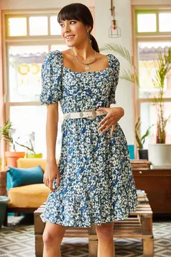 پیراهن کوتاه گلدار زنانه اولالوک