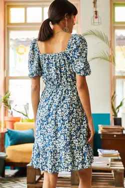 پیراهن کوتاه گلدار زنانه اولالوک