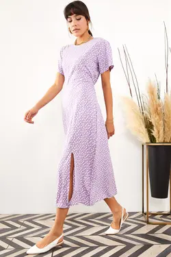 پیراهن میدی چاک دار زنانه اولالوک