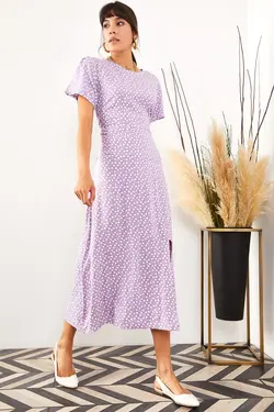 پیراهن میدی چاک دار زنانه اولالوک