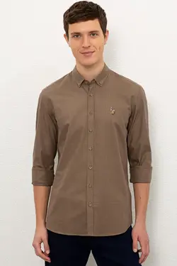 پیراهن نخی جذب آستین کوتاه مردانه یو اس پولو