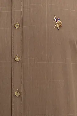 پیراهن نخی جذب آستین کوتاه مردانه یو اس پولو