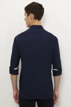 پیراهن نخی آستین بلند مردانه یو اس پولو