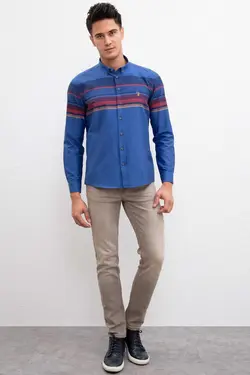 پیراهن نخی جذب مردانه یو اس پولو