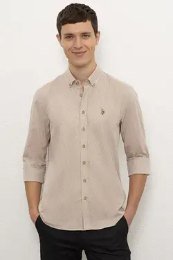 پیراهن نخی جذب مردانه یو اس پولو