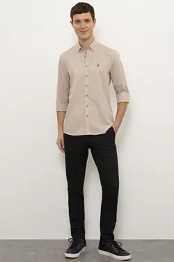 پیراهن نخی جذب مردانه یو اس پولو