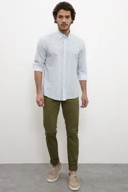 پیراهن آستین بلند نخی مردانه یو اس پولو