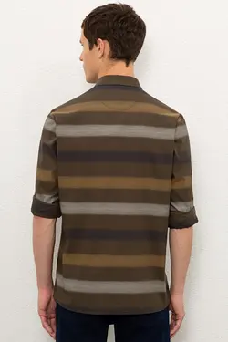 پیراهن نخی آستین بلند مردانه یو اس پولو