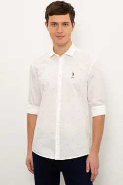 پیراهن نخی جذب مردانه یو اس پولو