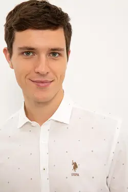 پیراهن نخی جذب مردانه یو اس پولو