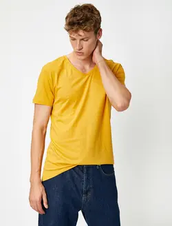 تی شرت یقه هفت ساده زنانه کوتون