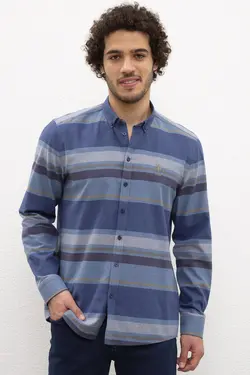 پیراهن نخی یقه برگردان مردانه یو اس پولو