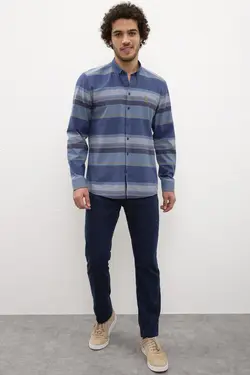 پیراهن نخی یقه برگردان مردانه یو اس پولو