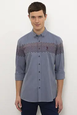پیراهن طرح دار مردانه یو اس پولو