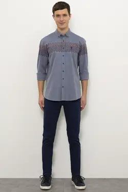 پیراهن طرح دار مردانه یو اس پولو