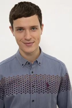 پیراهن طرح دار مردانه یو اس پولو