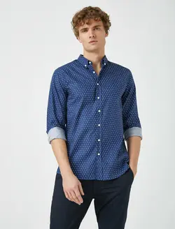 پیراهن نخی آستین بلند مردانه کوتون