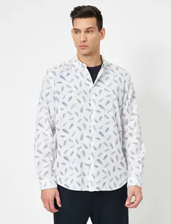 پیراهن آستین بلند طرح دار مردانه کوتون