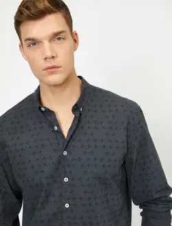 پیراهن آستین بلند طرح پرنده مردانه کوتون