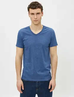 تی شرت یقه هفت آستین کوتاه مردانه کوتون