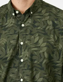 پیراهن آستین بلند طرح برگ یقه برگردان مردانه کوتون