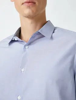 پیراهن آستین بلند بدون جیب یقه برگردان مردانه کوتون