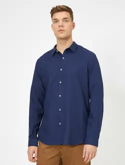 پیراهن آستین بلند بدون جیب مردانه کوتون