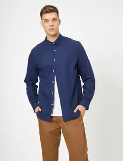 پیراهن آستین بلند بدون جیب مردانه کوتون